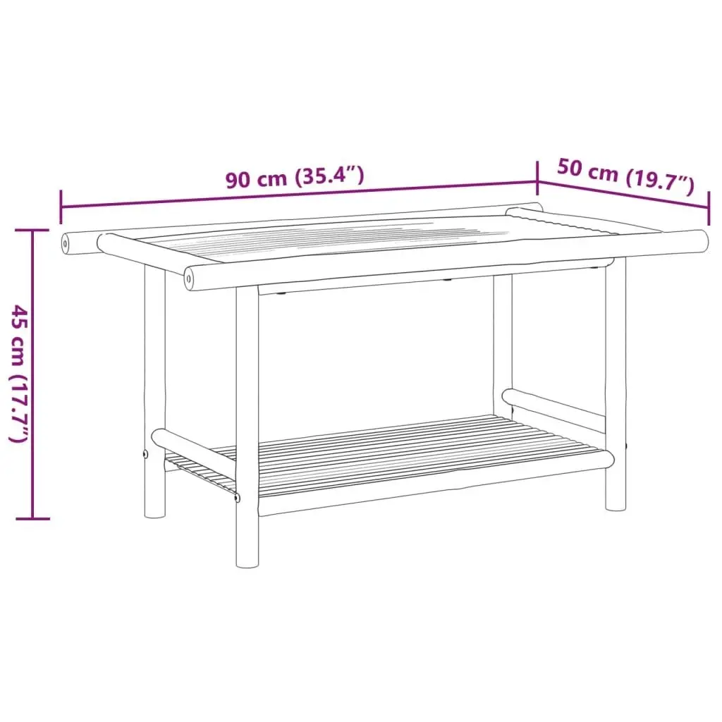 Coffee Table 90x50x45 cm Bamboo 366473