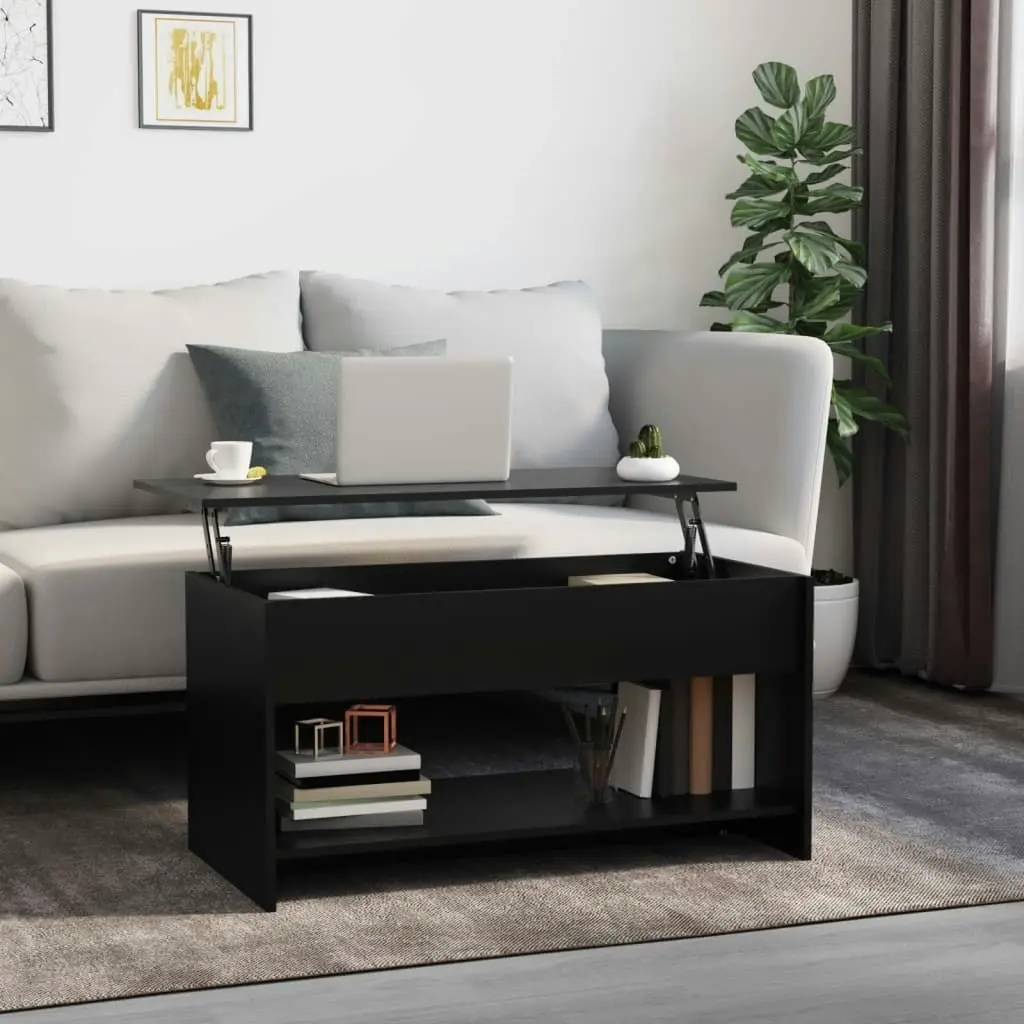 Coffee Table Black 102x50x52.5 cm Engineered Wood 809648