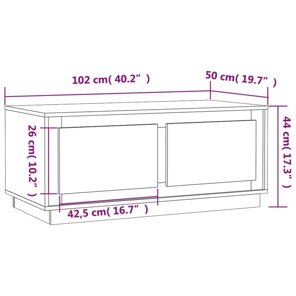 Coffee Table Black 102x50x44 cm Engineered Wood 819877