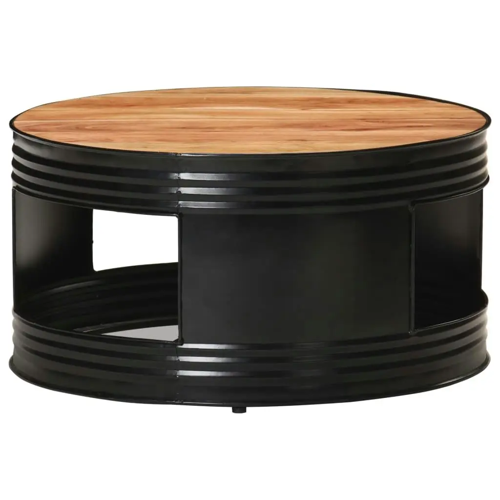 Coffee Table Black 68x68x36 cm Solid Acacia Wood 321933