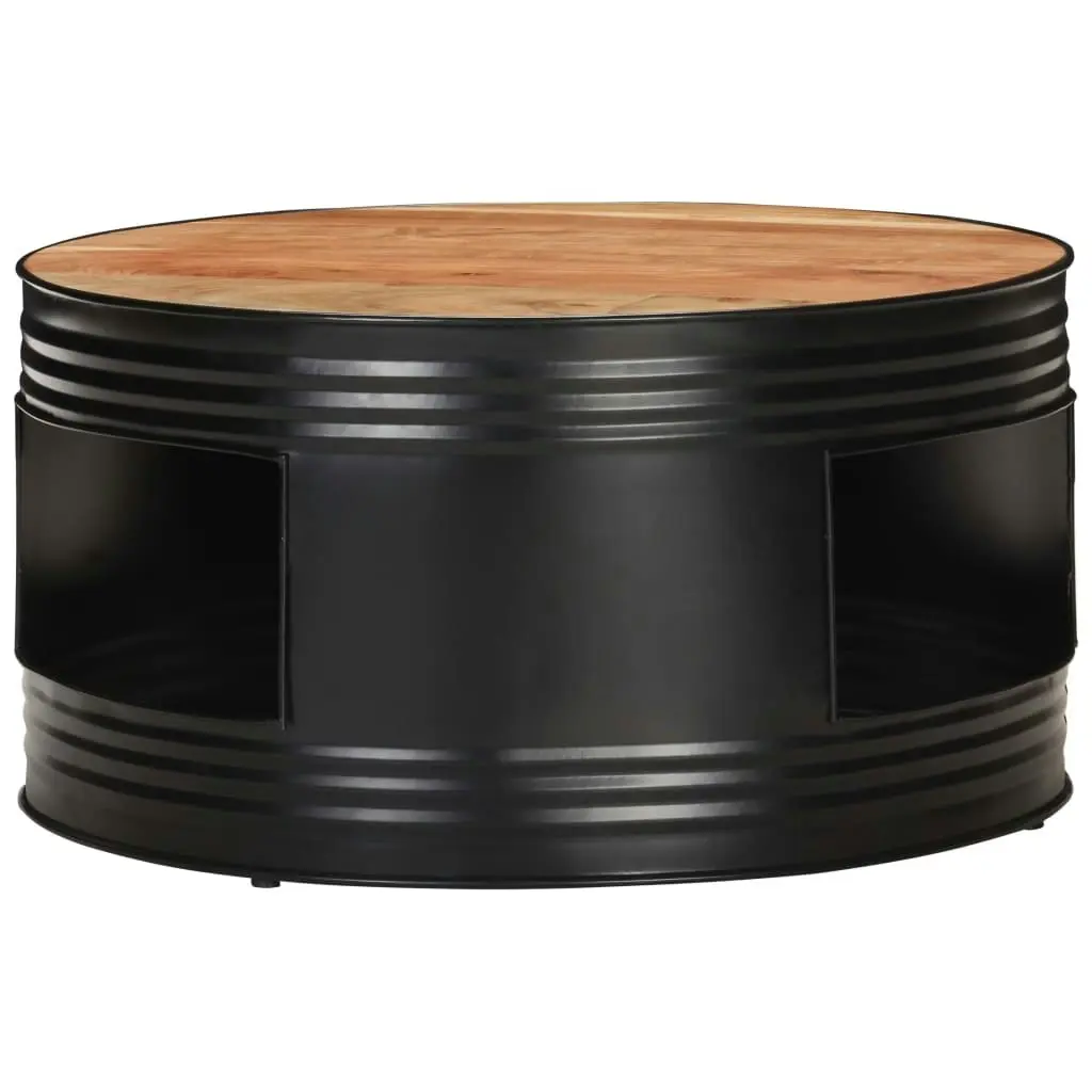 Coffee Table Black 68x68x36 cm Solid Acacia Wood 321933