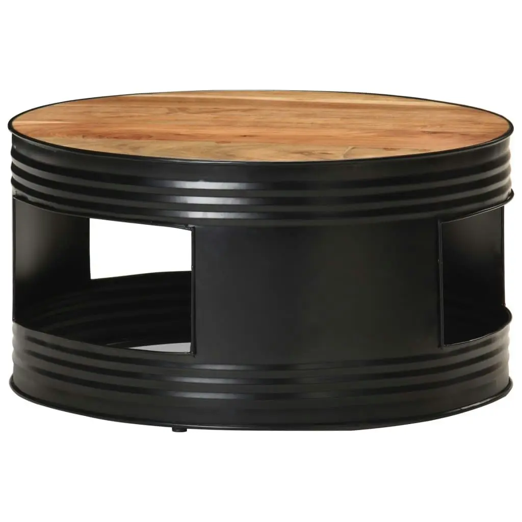 Coffee Table Black 68x68x36 cm Solid Acacia Wood 321933