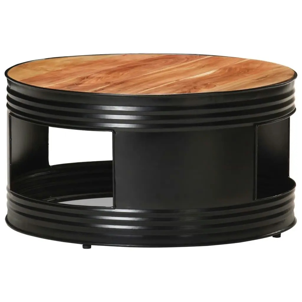 Coffee Table Black 68x68x36 cm Solid Acacia Wood 321933