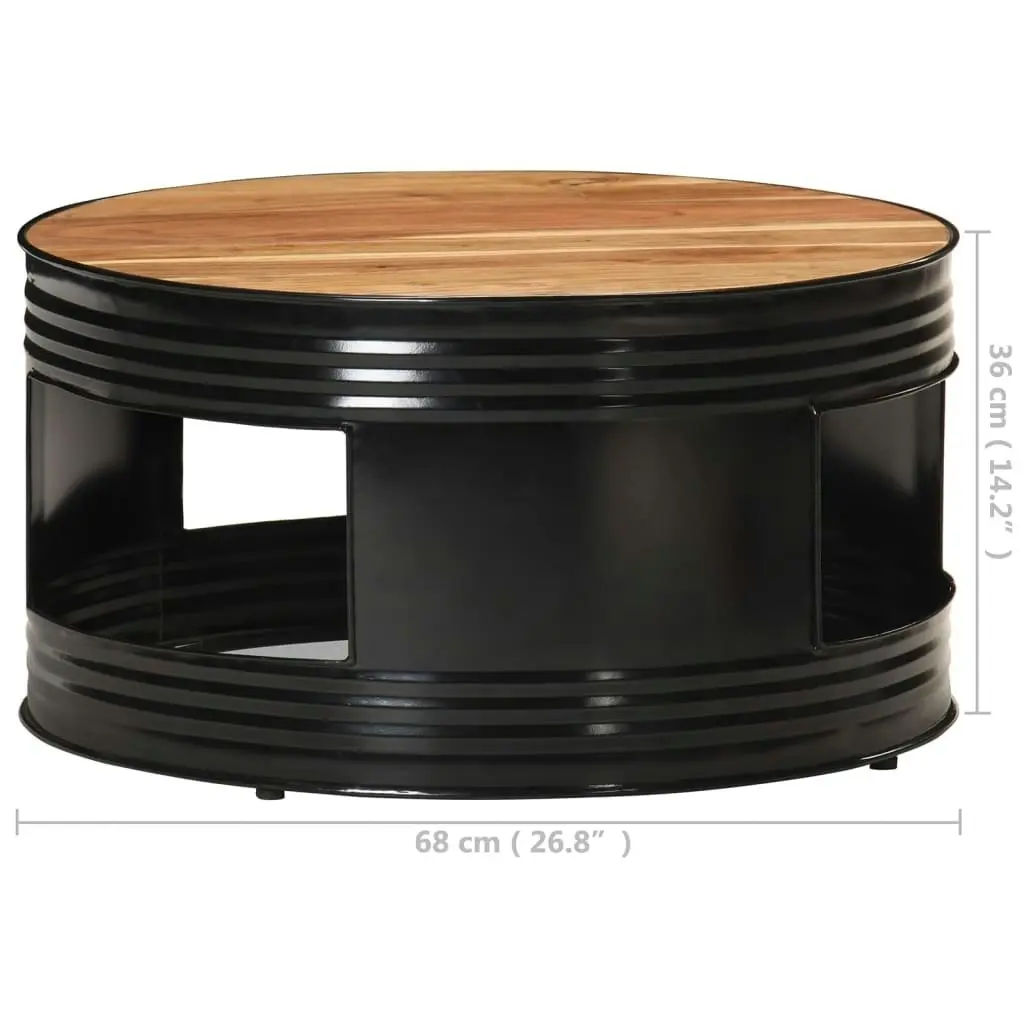 Coffee Table Black 68x68x36 cm Solid Acacia Wood 321933