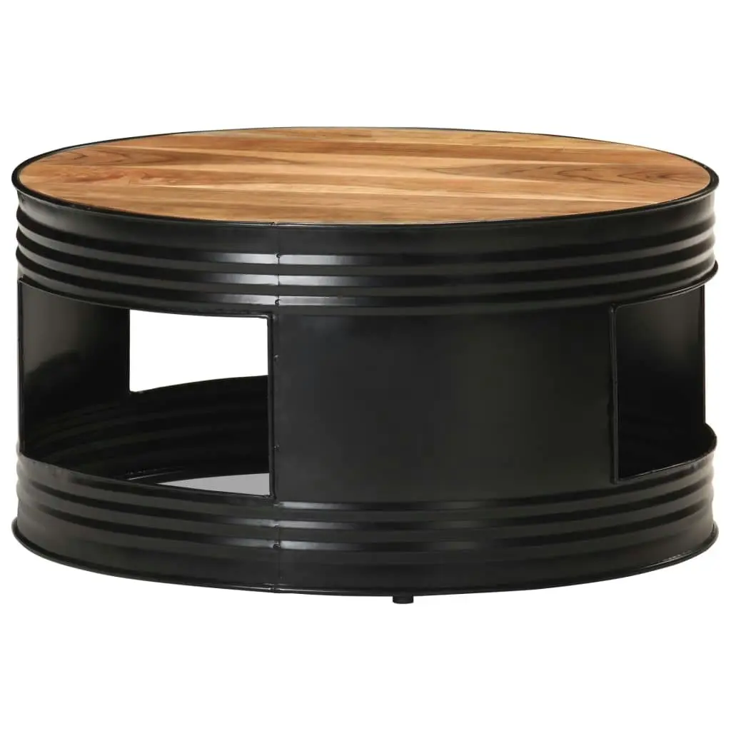 Coffee Table Black 68x68x36 cm Solid Acacia Wood 321933