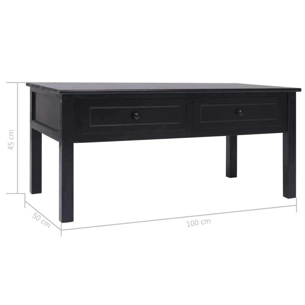 Coffee Table Black 100x50x45 cm Wood 284138