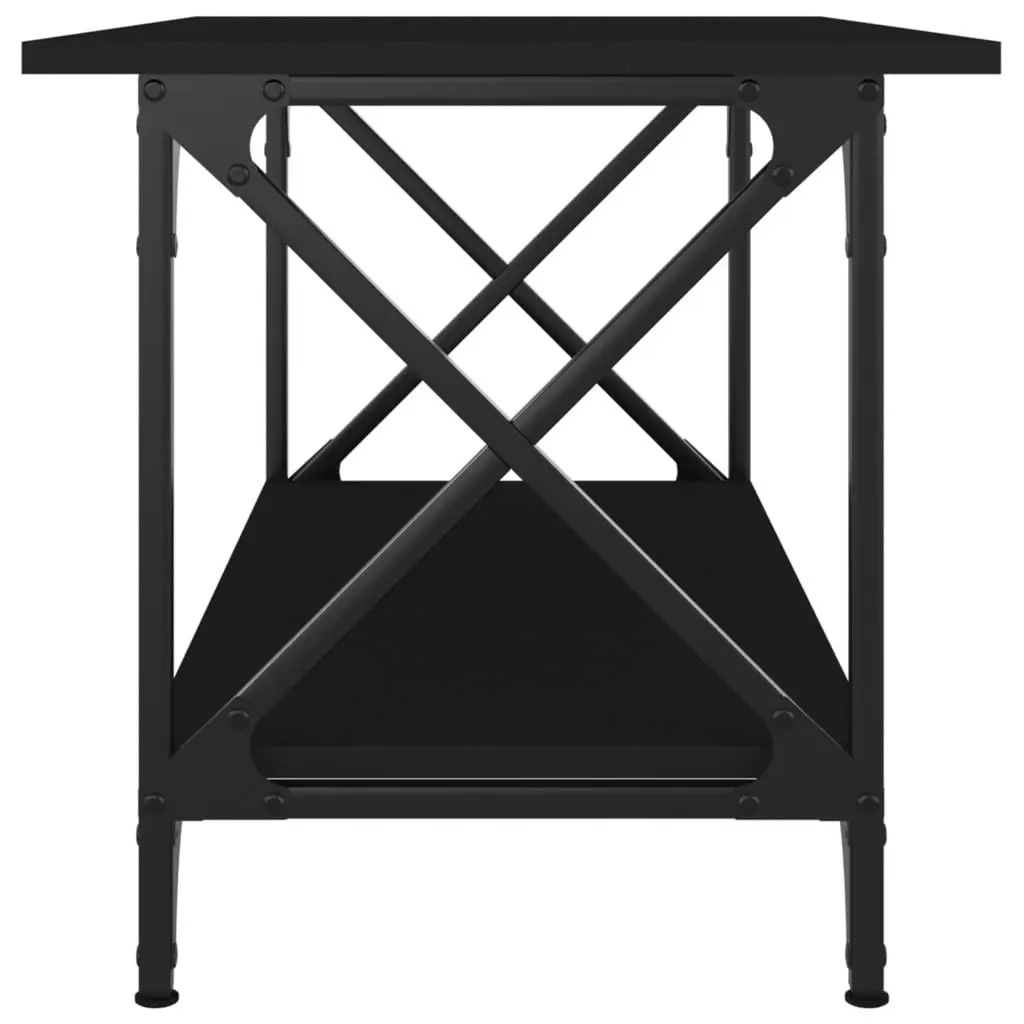 Coffee Table Black 80x45x45 cm Engineered Wood and Iron 823322