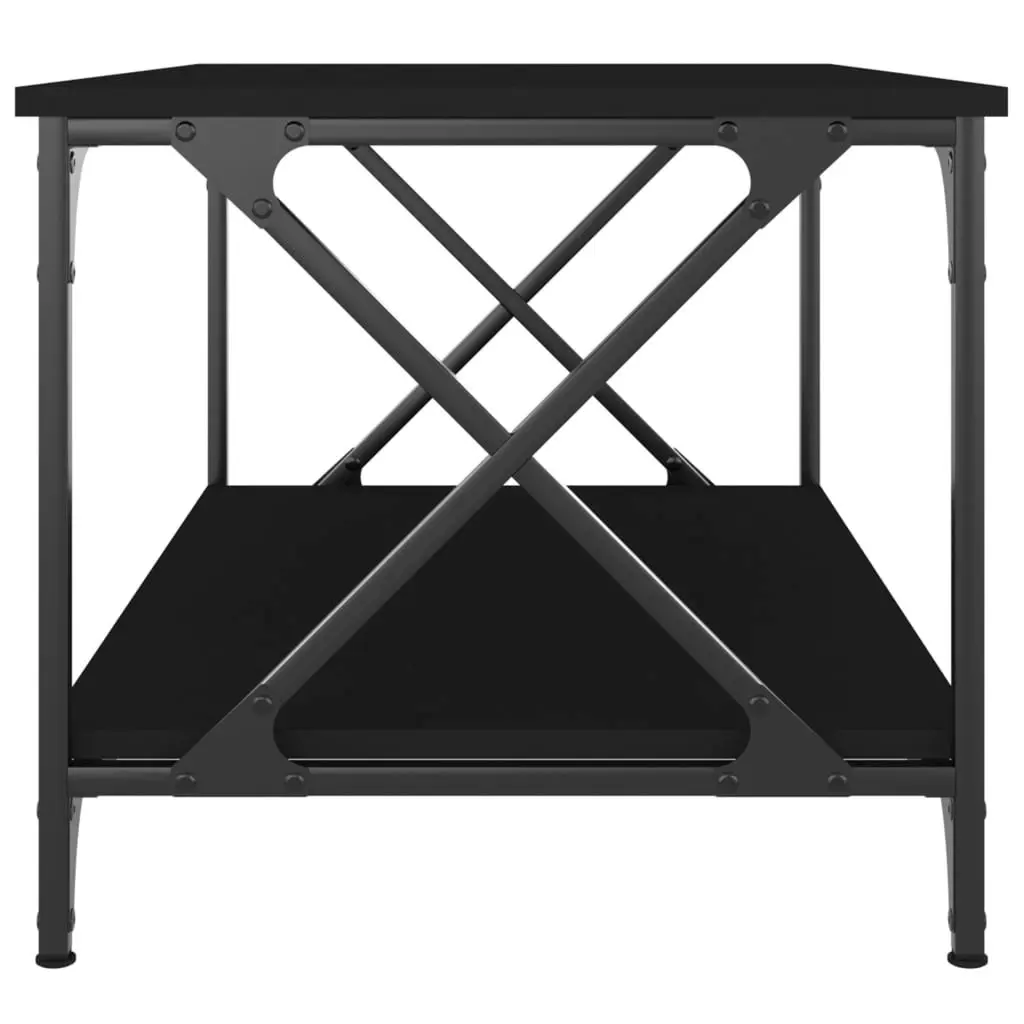 Coffee Table Black 80x50x45 cm Engineered Wood and Iron 823317