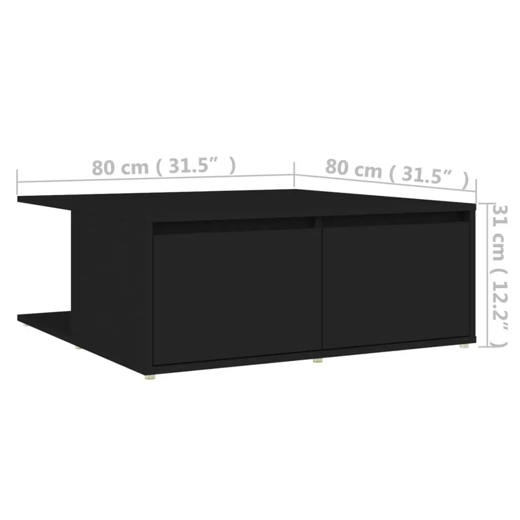 Coffee Table Black 80x80x31 cm Engineered Wood 806877