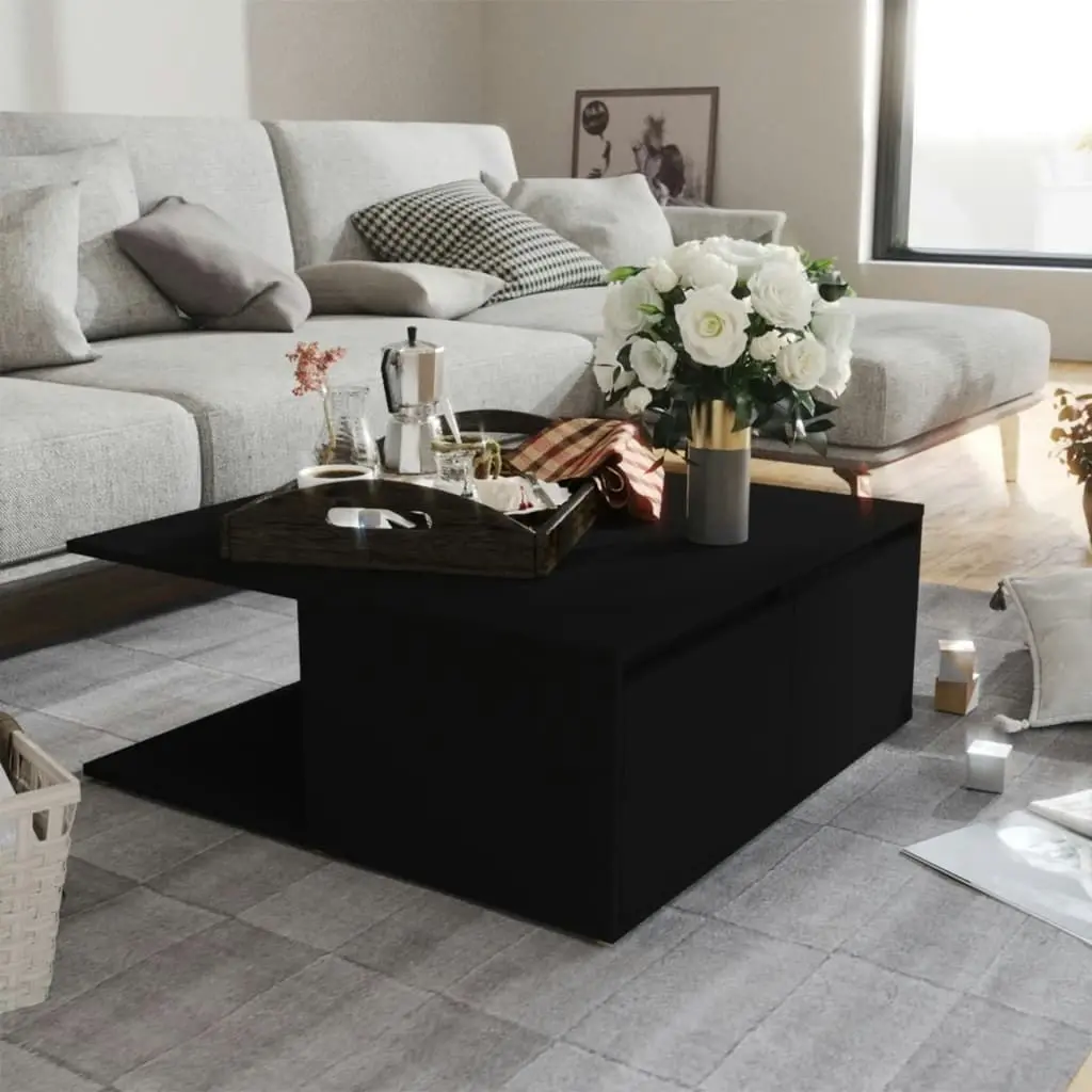 Coffee Table Black 80x80x31 cm Engineered Wood 806877