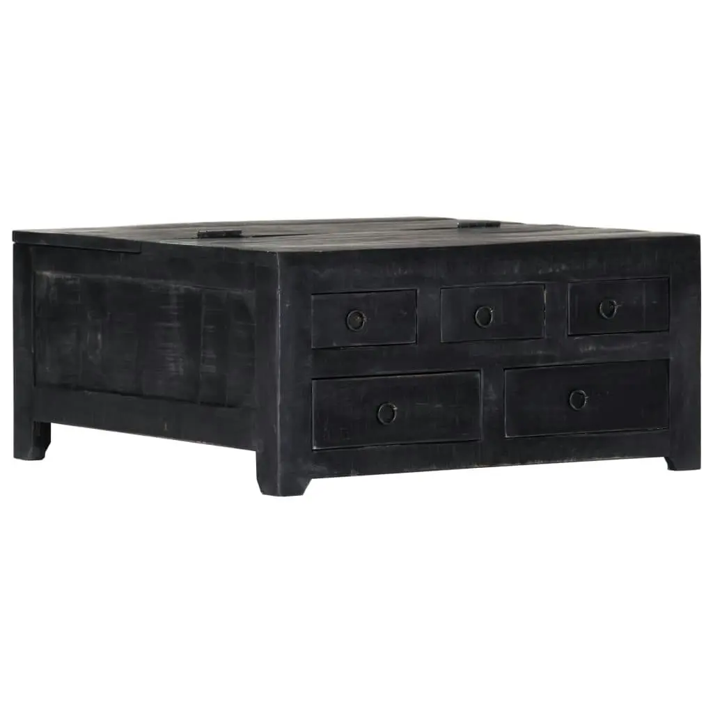 Coffee Table Black 65x65x30 cm Solid Mango Wood 247986