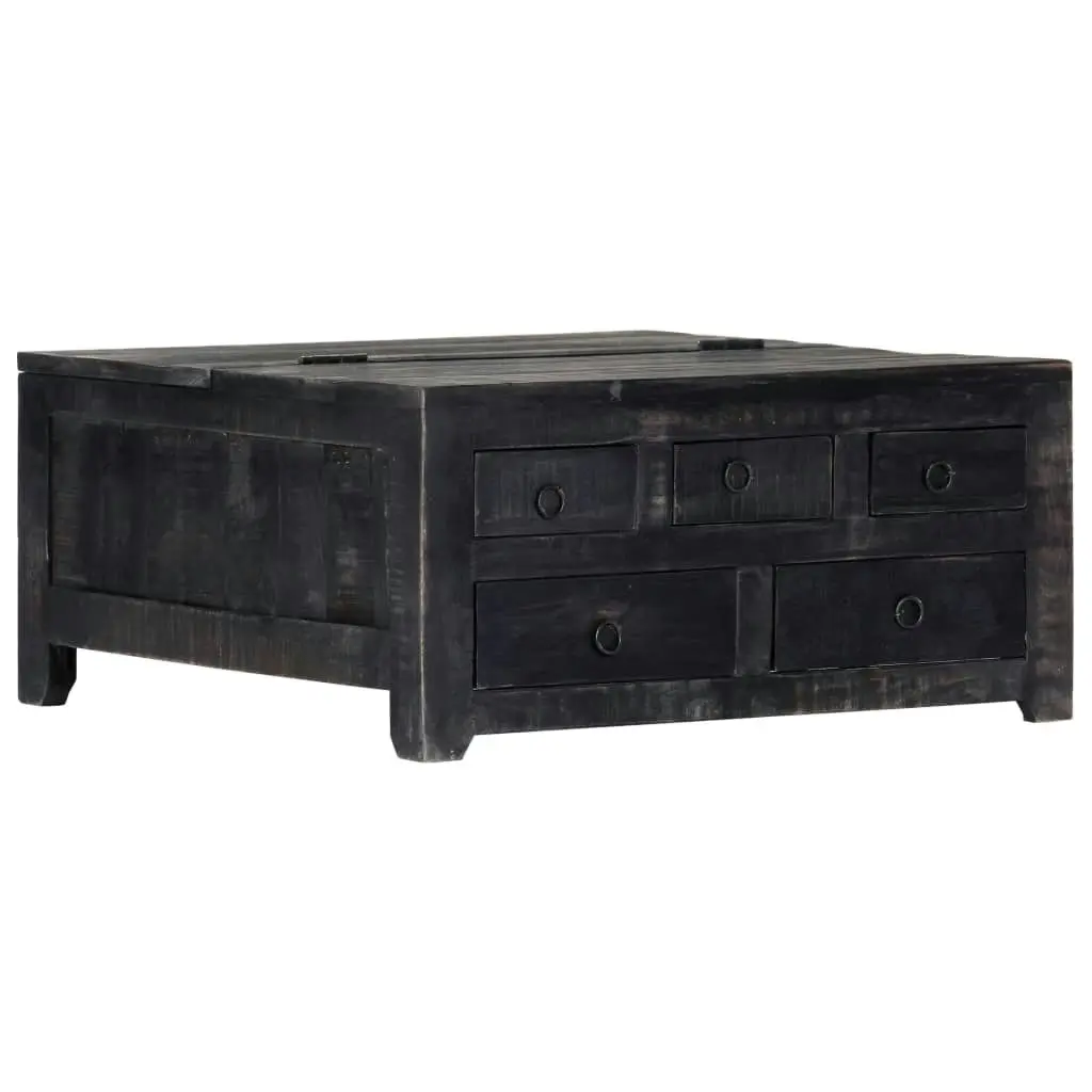 Coffee Table Black 65x65x30 cm Solid Mango Wood 247986