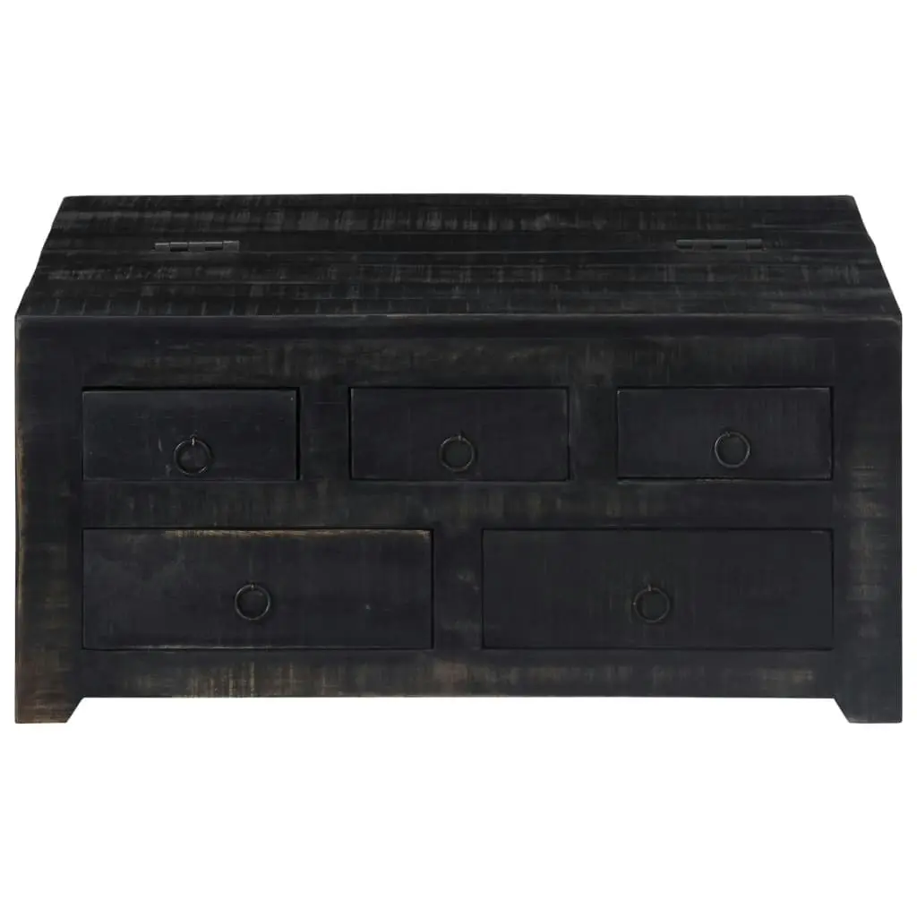 Coffee Table Black 65x65x30 cm Solid Mango Wood 247986