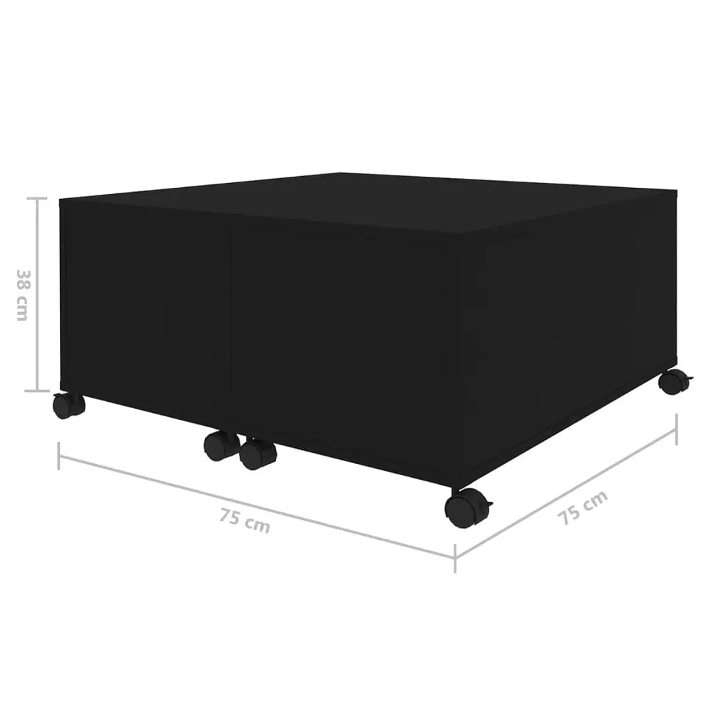 Coffee Table Black 75x75x38 cm Engineered Wood 806868