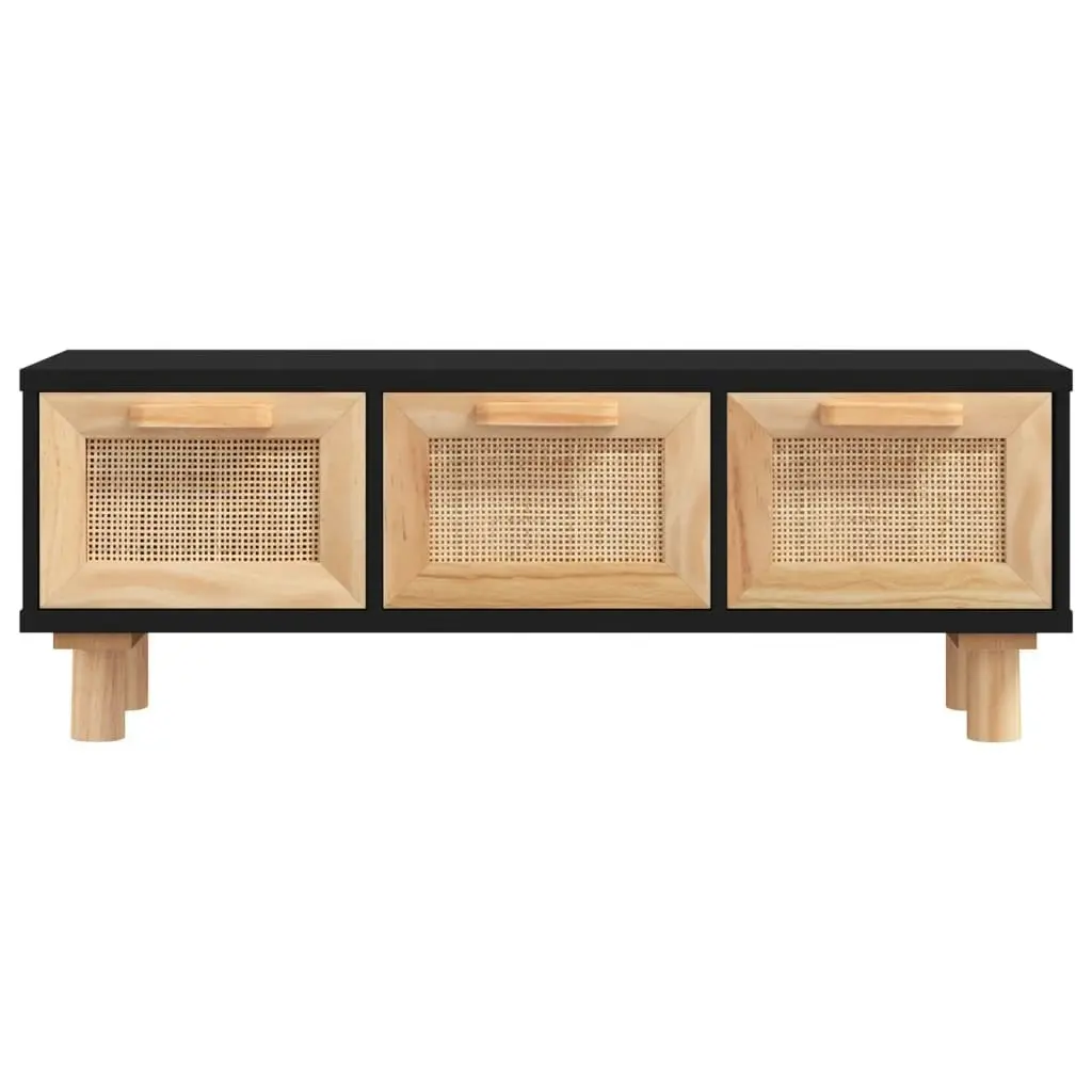 Coffee Table Black 80x40x30 cm Engineered Wood&Solid Wood Pine 345619