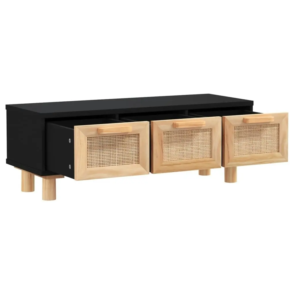 Coffee Table Black 80x40x30 cm Engineered Wood&Solid Wood Pine 345619