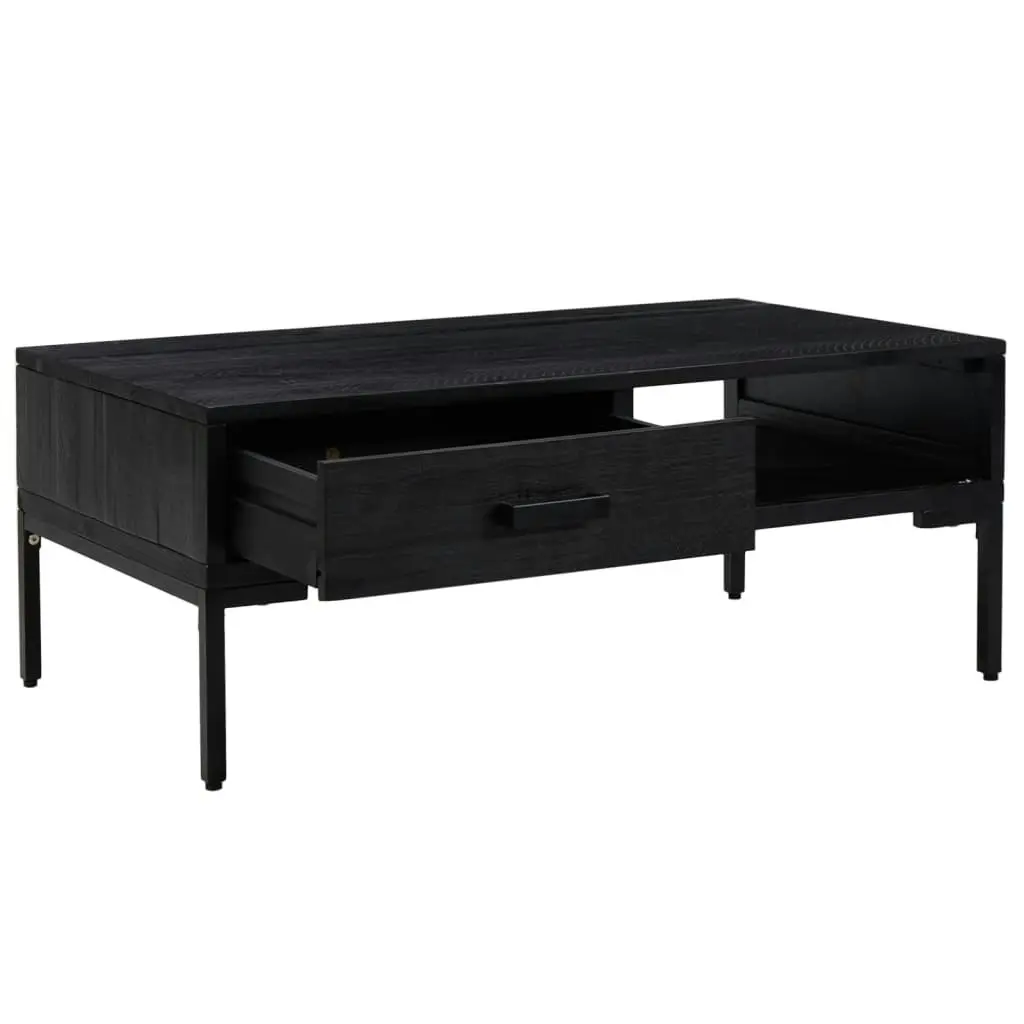 Coffee Table Black 90x50x35 cm Solid Pinewood 349930