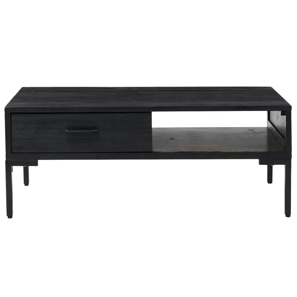 Coffee Table Black 90x50x35 cm Solid Pinewood 349930