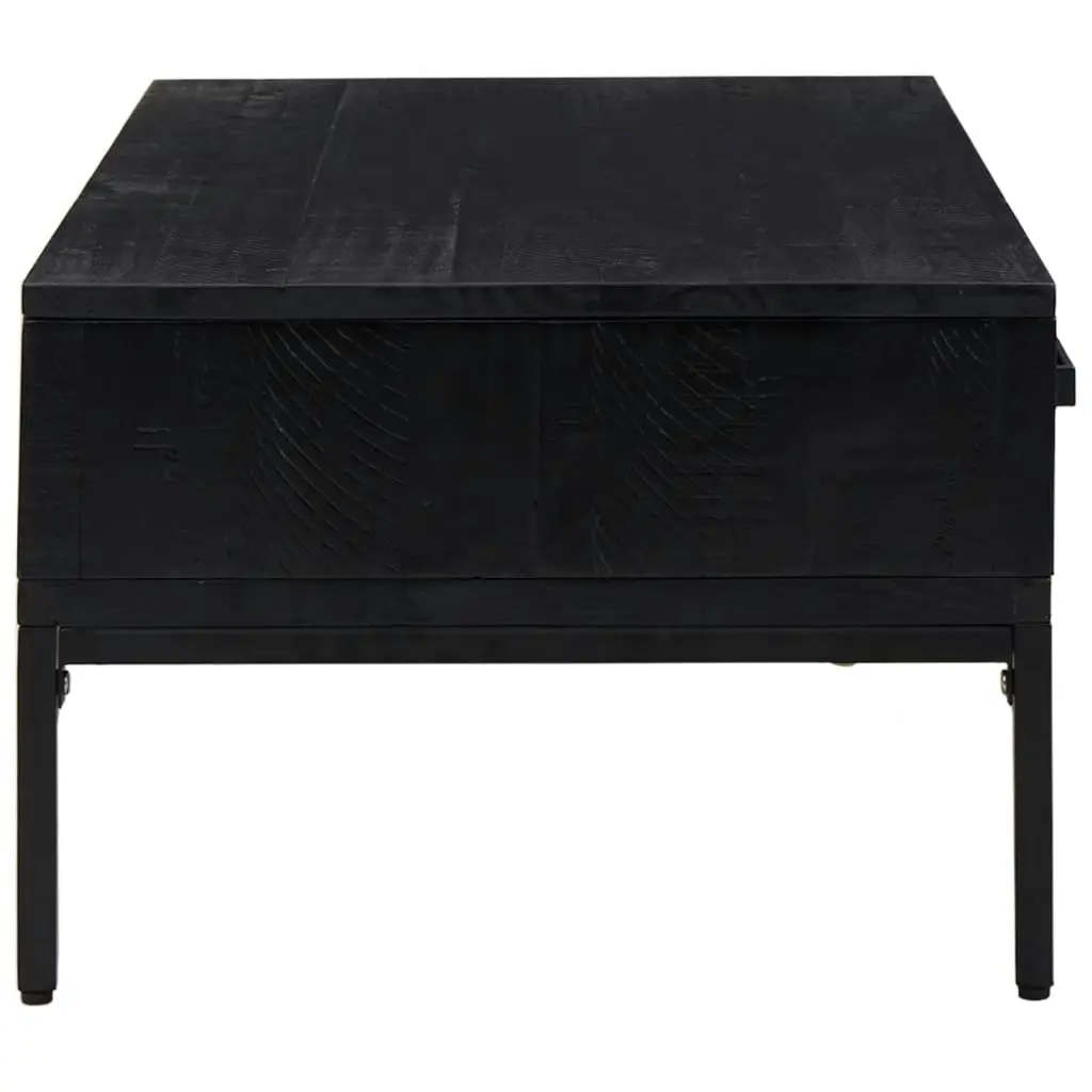 Coffee Table Black 90x50x35 cm Solid Pinewood 349930