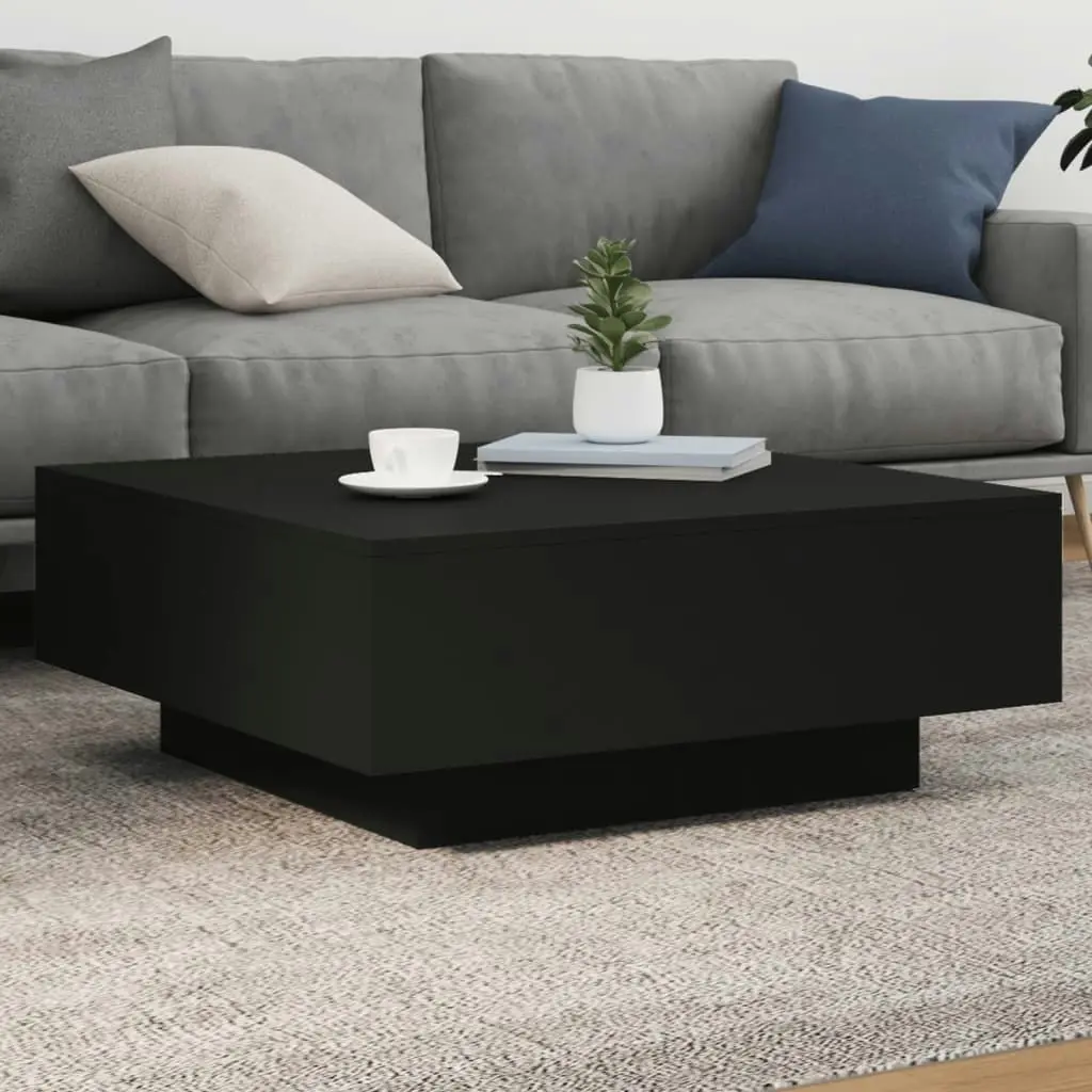 Coffee Table Black 80x80x31 cm Engineered Wood 836582