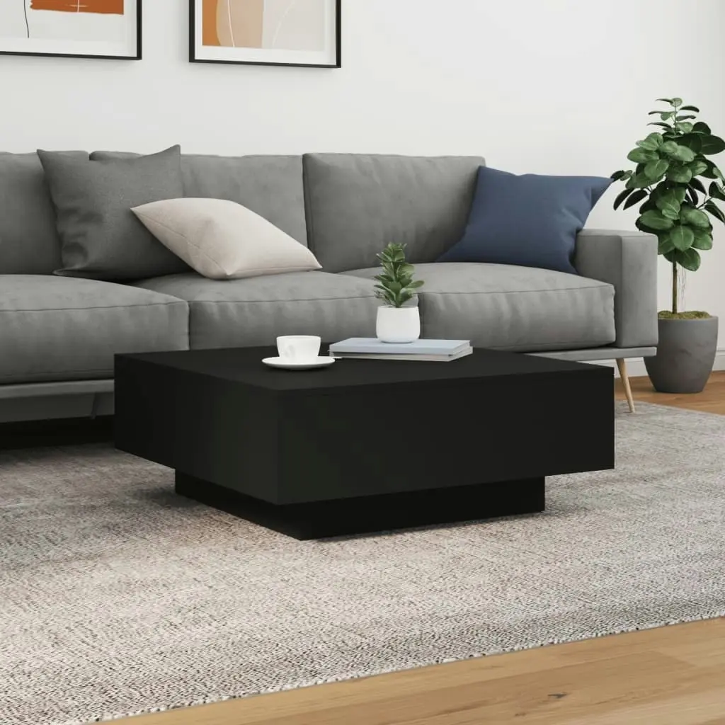 Coffee Table Black 80x80x31 cm Engineered Wood 836582