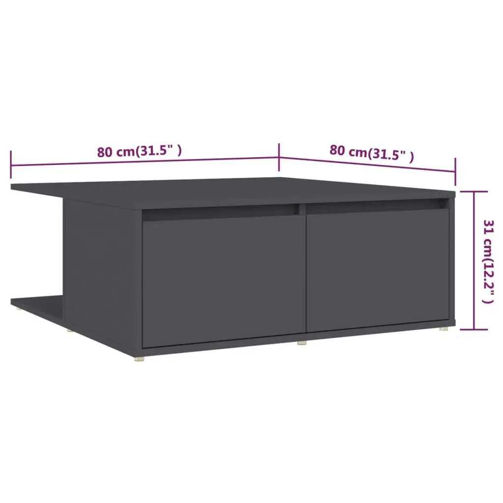 Coffee Table Grey 80x80x31 cm Engineered Wood 806878