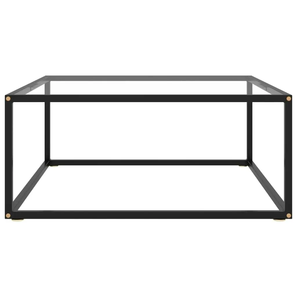 Coffee Table Black with Tempered Glass 80x80x35 cm 322875