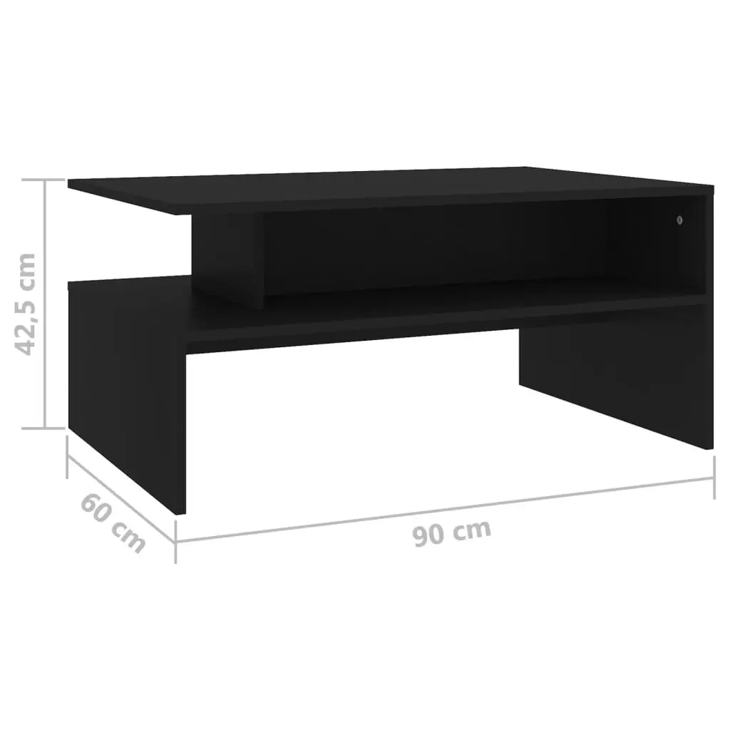 Coffee Table Black 90x60x42.5 cm Engineered Wood 803255