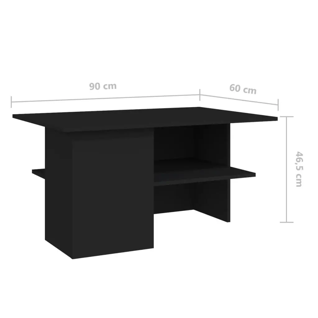 Coffee Table Black 90x60x46.5 cm Engineered Wood 806850