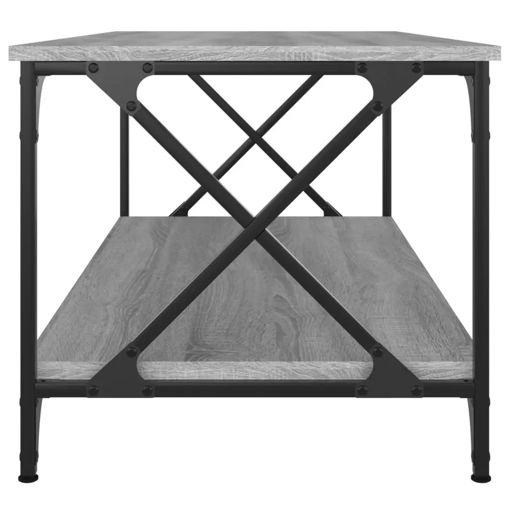 Coffee Table Grey Sonoma 100x50x45 cm Engineered Wood and Iron 823310