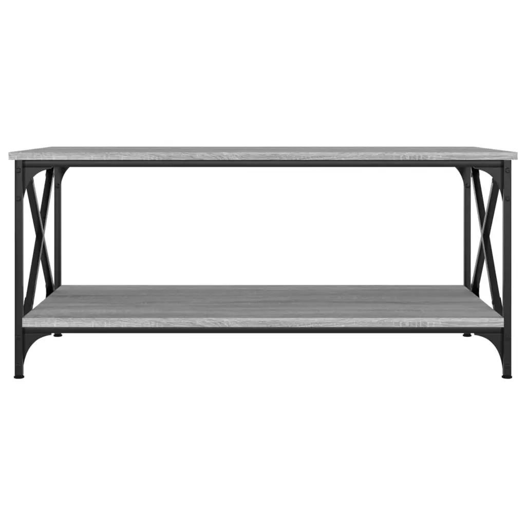 Coffee Table Grey Sonoma 100x50x45 cm Engineered Wood and Iron 823310