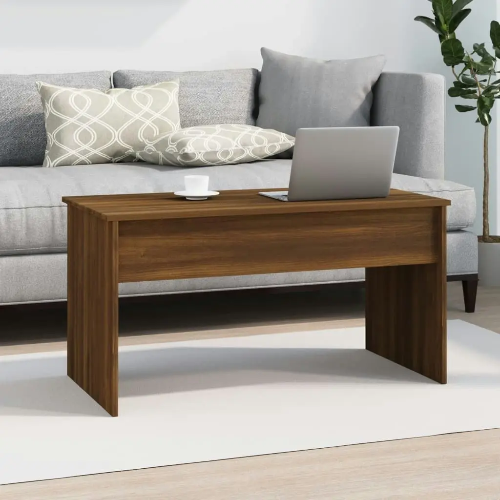 Coffee Table Brown Oak 102x50.5x52.5 cm Engineered Wood 819286