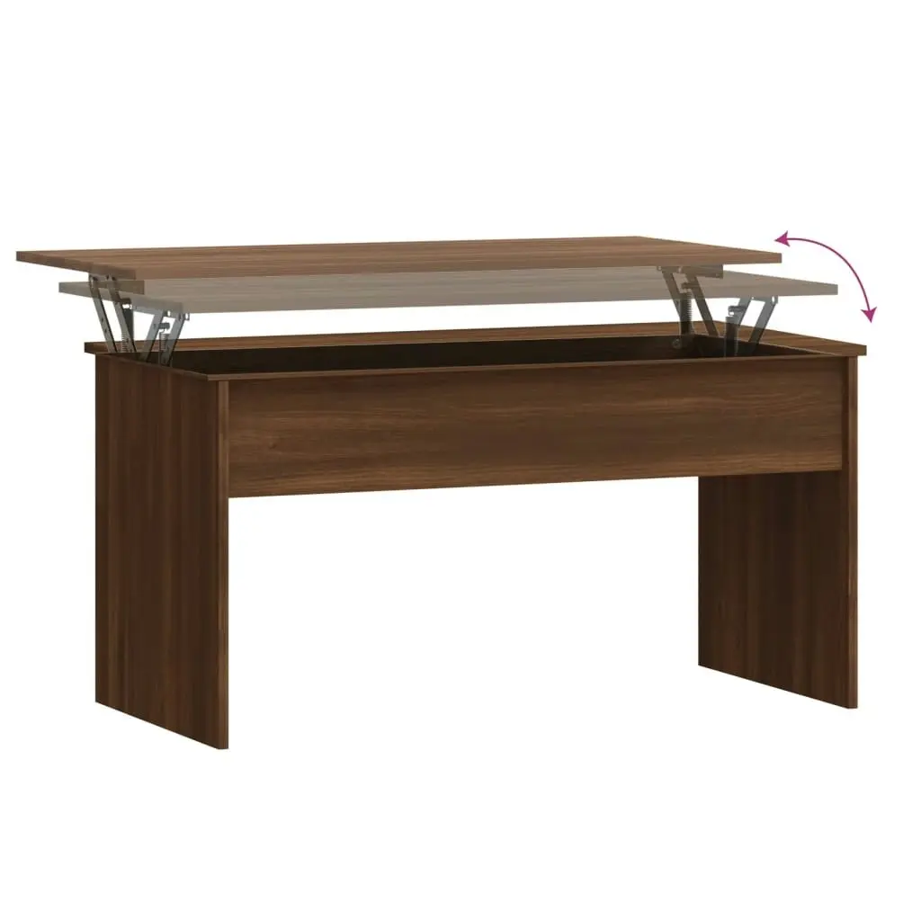 Coffee Table Brown Oak 102x50.5x52.5 cm Engineered Wood 819286