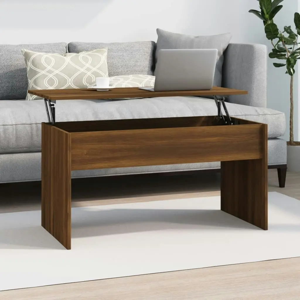 Coffee Table Brown Oak 102x50.5x52.5 cm Engineered Wood 819286