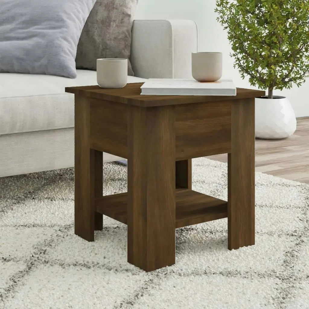 Coffee Table Brown Oak 40x40x42 cm Engineered Wood 813082