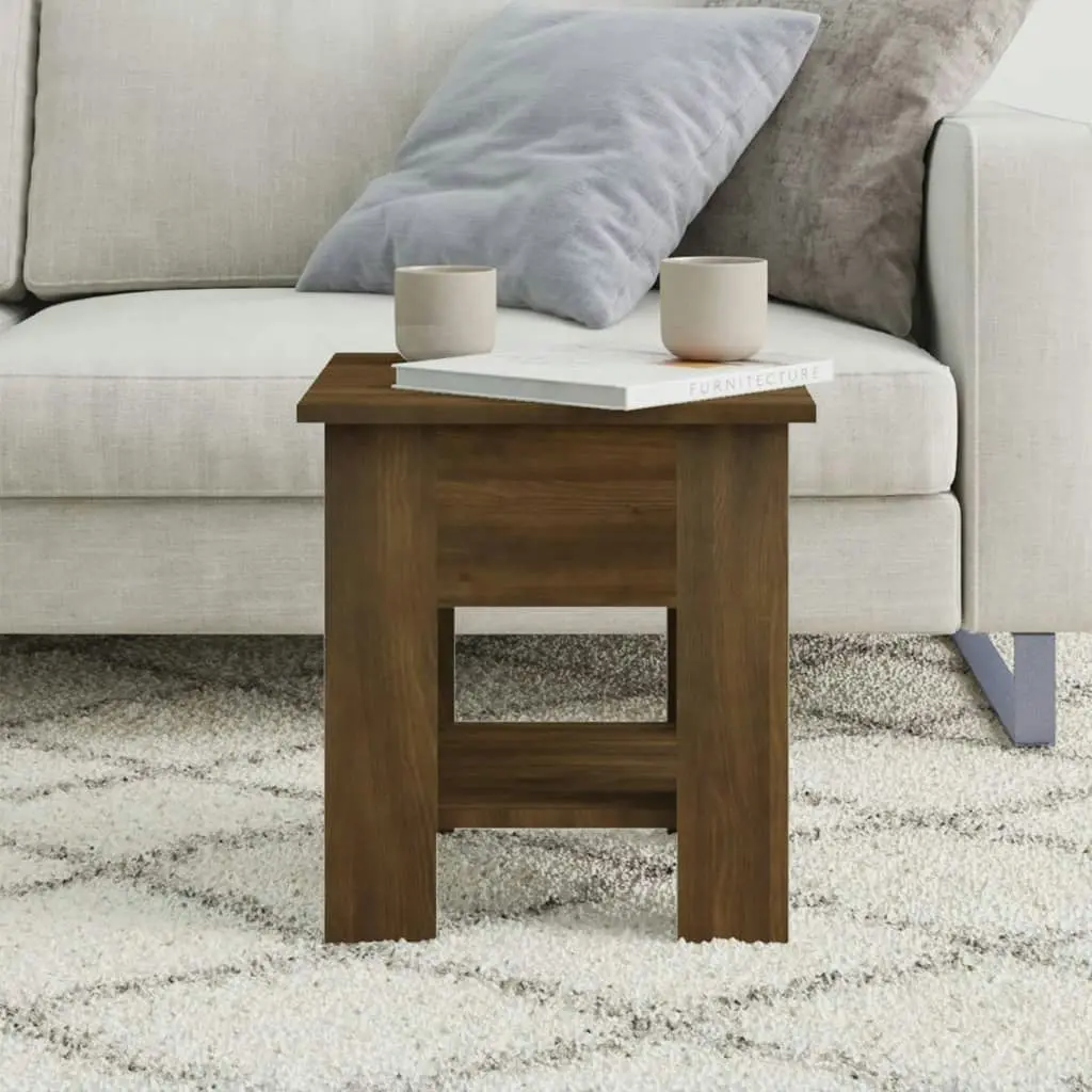 Coffee Table Brown Oak 40x40x42 cm Engineered Wood 813082