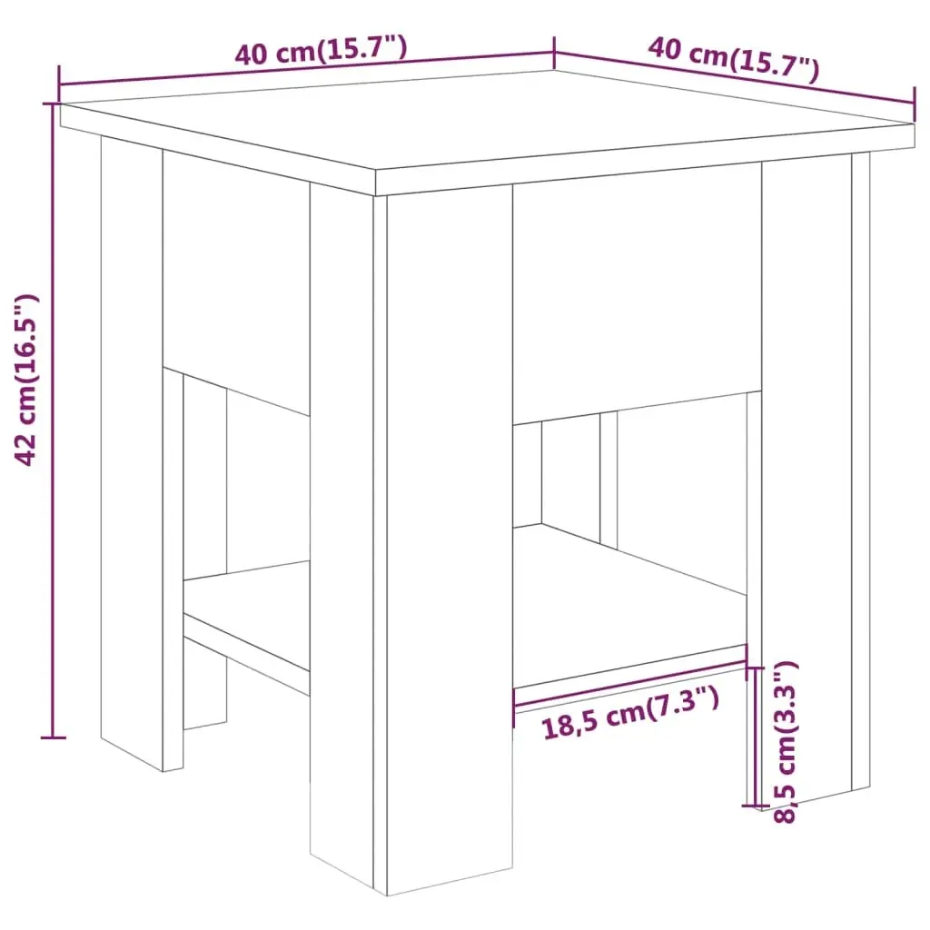 Coffee Table Brown Oak 40x40x42 cm Engineered Wood 813082