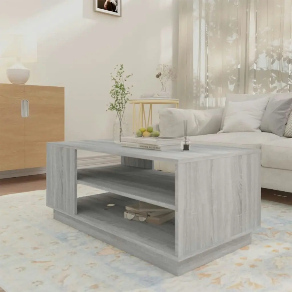 Coffee Table Grey Sonoma 102x55x43 cm Engineered Wood 813084