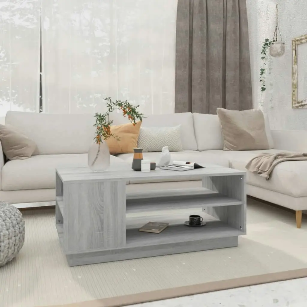 Coffee Table Grey Sonoma 102x55x43 cm Engineered Wood 813084