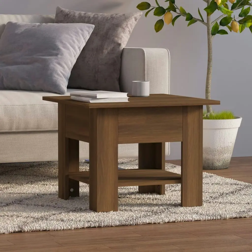 Coffee Table Brown Oak 55x55x42 cm Engineered Wood 813079