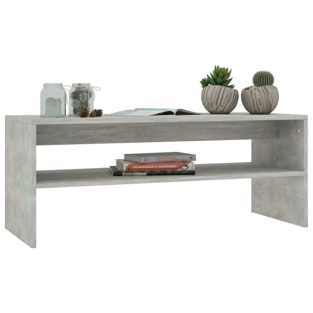 Coffee Table Concrete Grey 100x40x40 cm Engineered Wood 800130