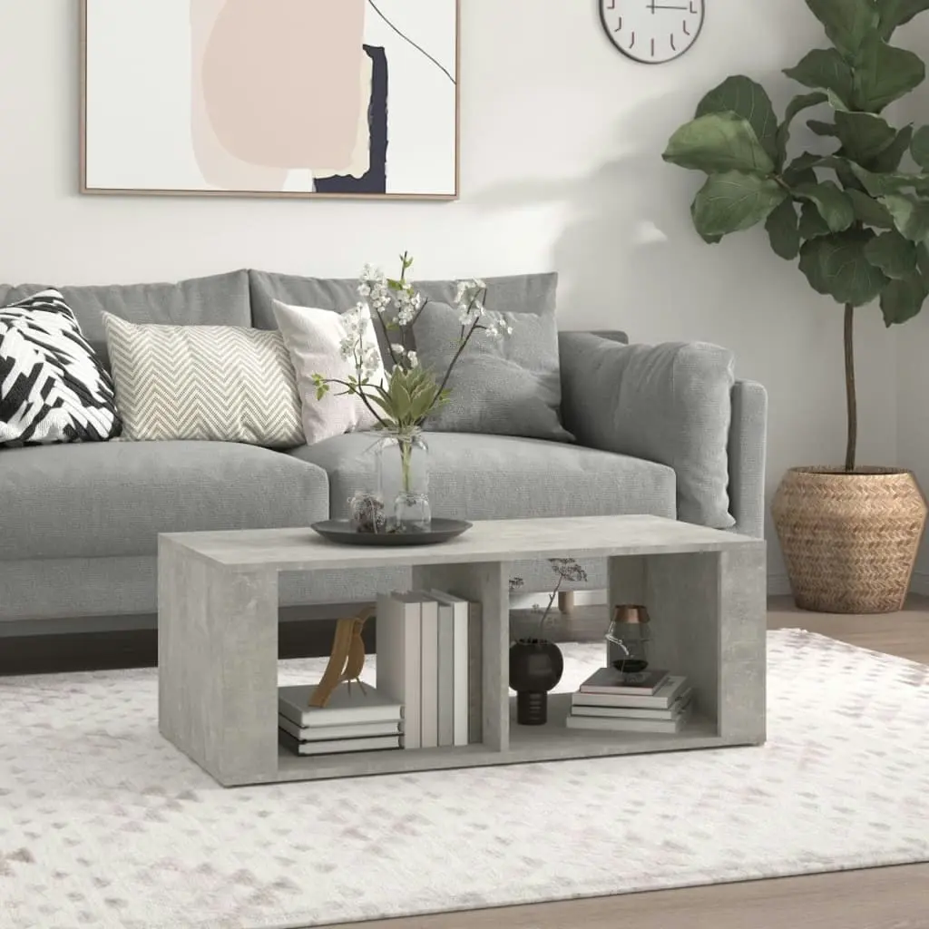 Coffee Table Concrete Grey 100x50x36 cm Engineered Wood 816524