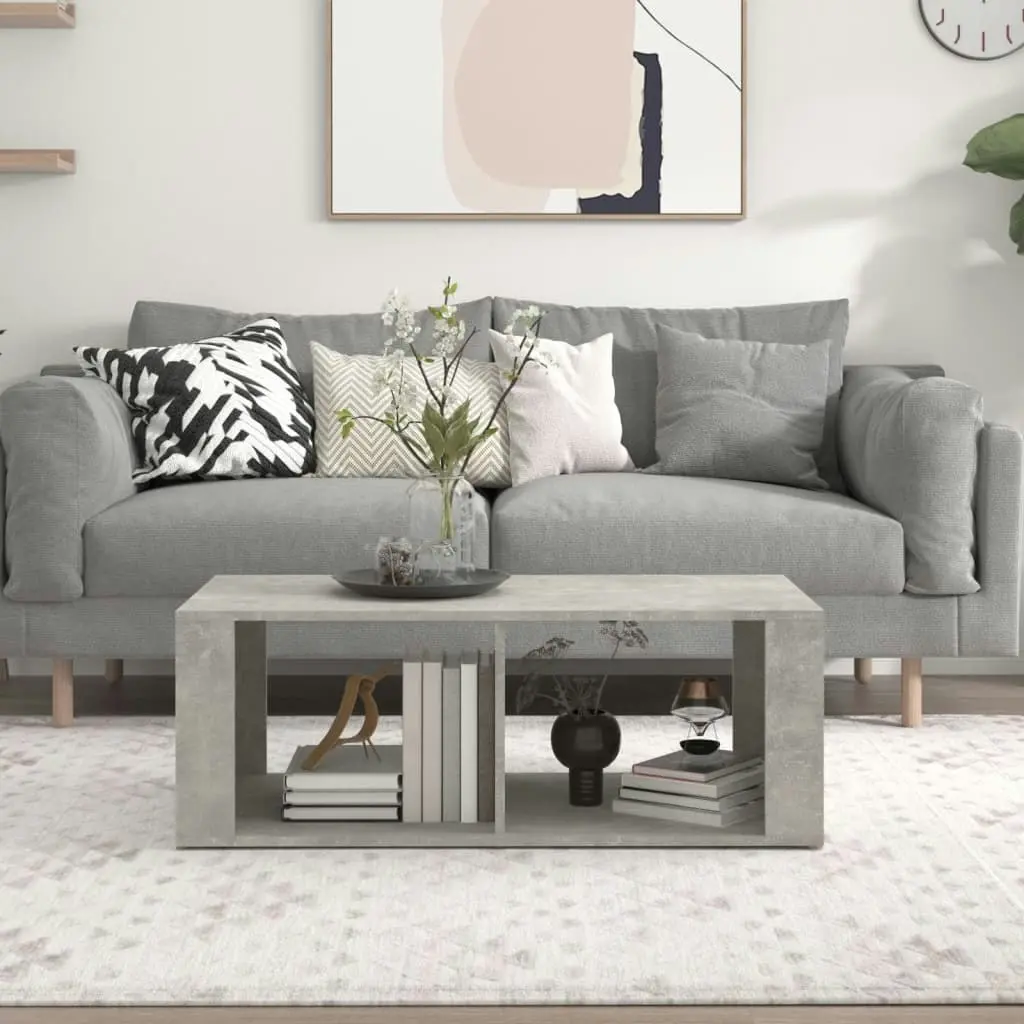 Coffee Table Concrete Grey 100x50x36 cm Engineered Wood 816524