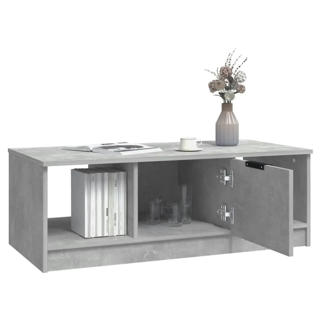 Coffee Table Concrete Grey 102x50x36 cm Engineered Wood 811353