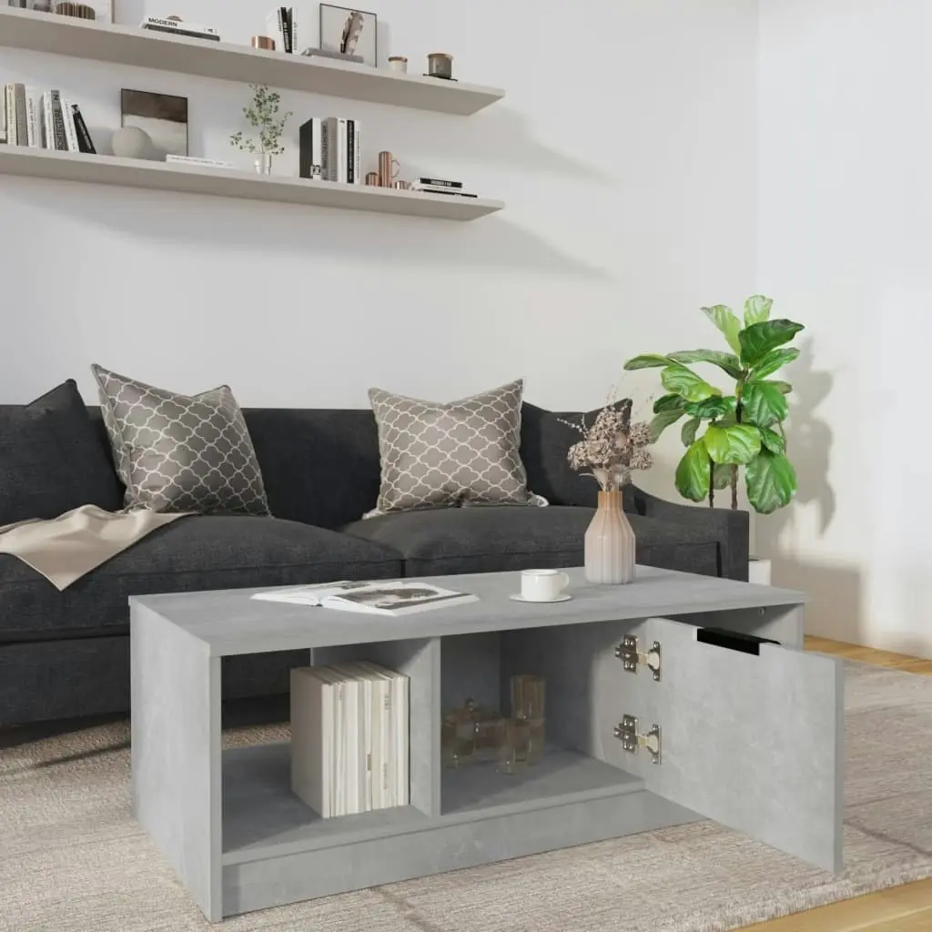 Coffee Table Concrete Grey 102x50x36 cm Engineered Wood 811353