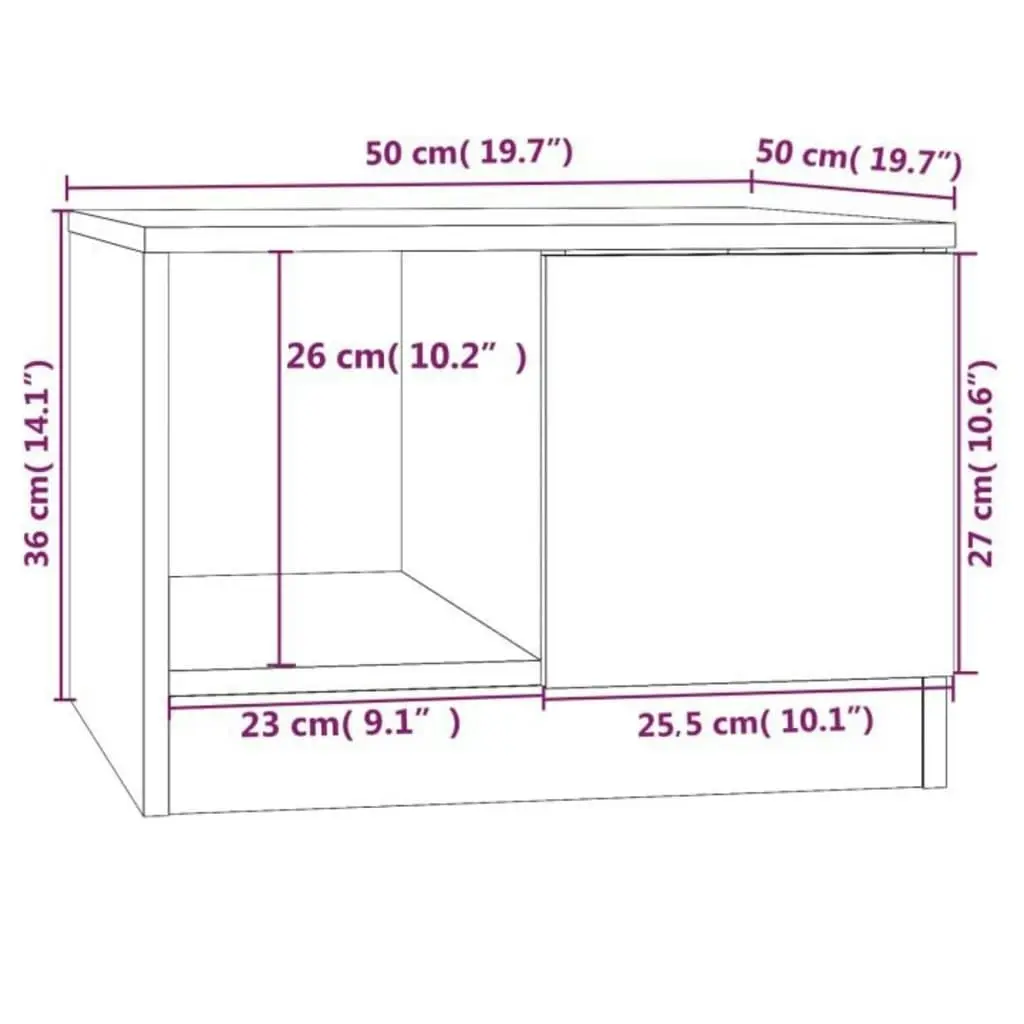 Coffee Table Concrete Grey 50x50x36 cm Engineered Wood 811344