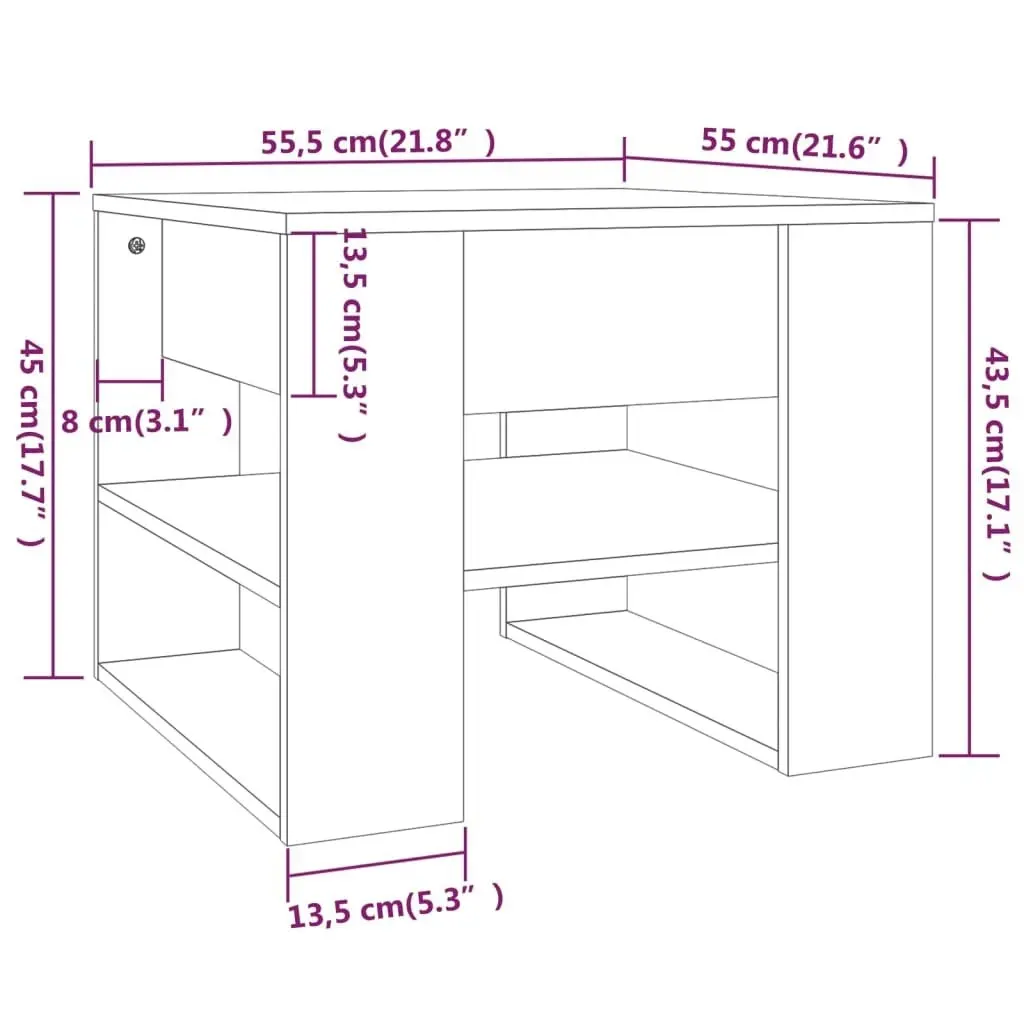 Coffee Table Concrete Grey 55.5x55x45 cm Engineered Wood 810912