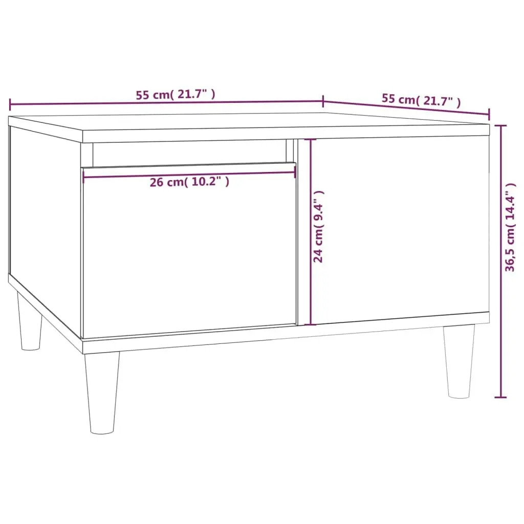 Coffee Table Concrete Grey 55x55x36.5 cm Engineered Wood 821080