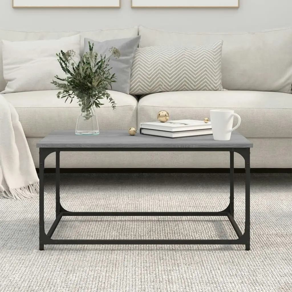 Coffee Table Grey Sonoma 80x50x40 cm Engineered Wood and Iron 823295