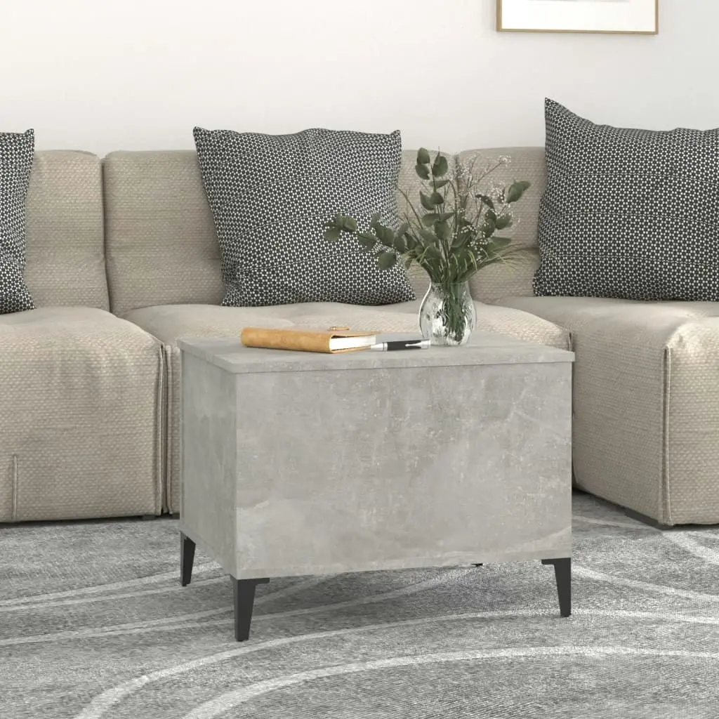 Coffee Table Concrete Grey 60x44.5x45 cm Engineered Wood 819576